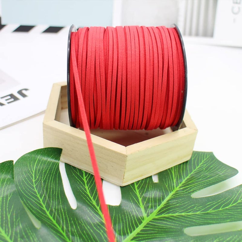 Pamir Tong Red Suede Cord for Jewelry Making - 2.6mm x 100 Yards - Faux Leather Cords Versatile Suede String for DIY Bracelets, Necklaces, Crafts,Dream Catcher Supplies,Hat &Walking Stick - Image 5